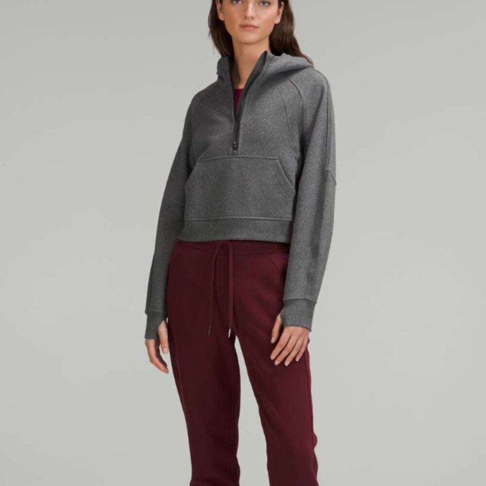 Women Lululemon Scuba Oversized Half-Zip Hoodie Heathered Speckled Black XL/XXL